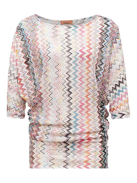 Missoni zigzag-pattern three-quarter-sleeve top - White - zdjęcie produktu nr 1
