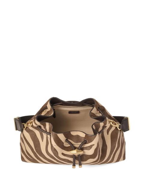 Jimmy Choo medium Cinch zebra-print shoulder bag - Brown - zdjęcie produktu nr 2