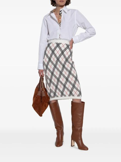 Burberry argyle-pattern skirt - White - zdjęcie produktu nr 2
