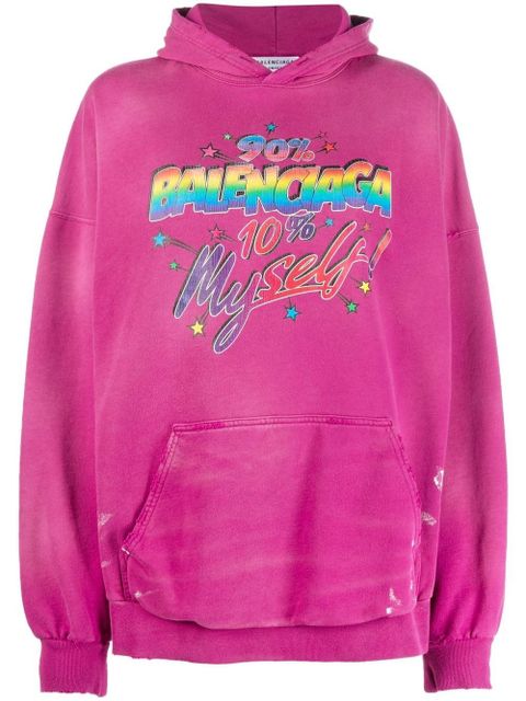 Balenciaga 90/10 logo-print hoodie - Pink