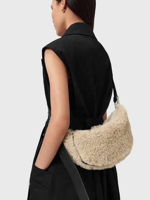 AllSaints torebka wełniana LUNA kolor beżowy W220XD - zdjęcie produktu nr 2