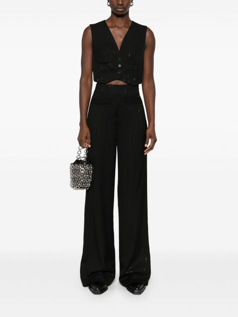 SANDRO sequined palazzo pants - Black