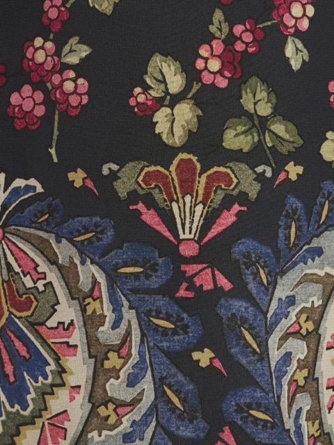 ETRO floral-print straight-leg trousers - Black