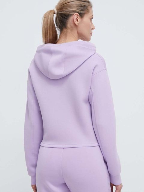 Guess bluza NEW ALISA damska kolor fioletowy z kapturem z nadrukiem V2YQ08 K7UW2 - zdjęcie produktu nr 2