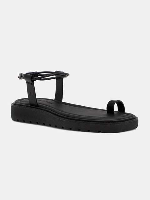 Calvin Klein Jeans sandały ROPE TOE POST SANDAL LTH MG damskie kolor czarny YW0YW01893 - zdjęcie produktu nr 1