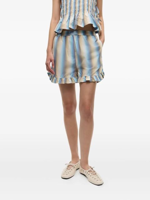 GANNI striped shorts - Neutrals