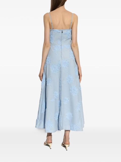 ROTATE BIRGER CHRISTENSEN floral-appliqué midi dress - Blue