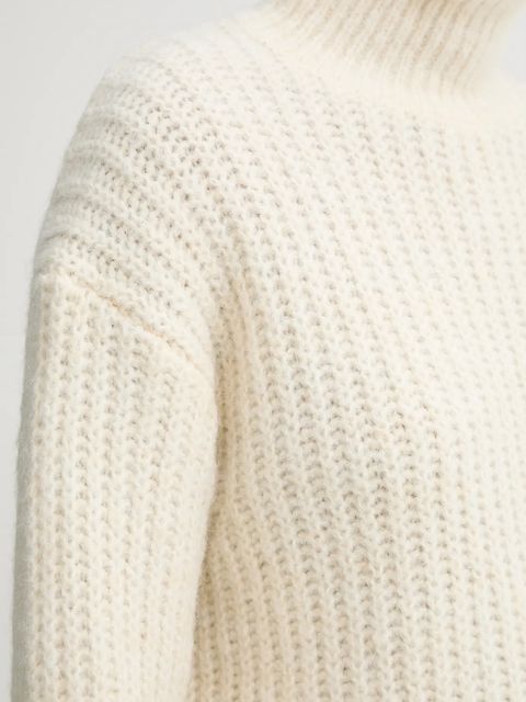 Calvin Klein Jeans sweter damski kolor beżowy ciepły z półgolfem LV044D361G