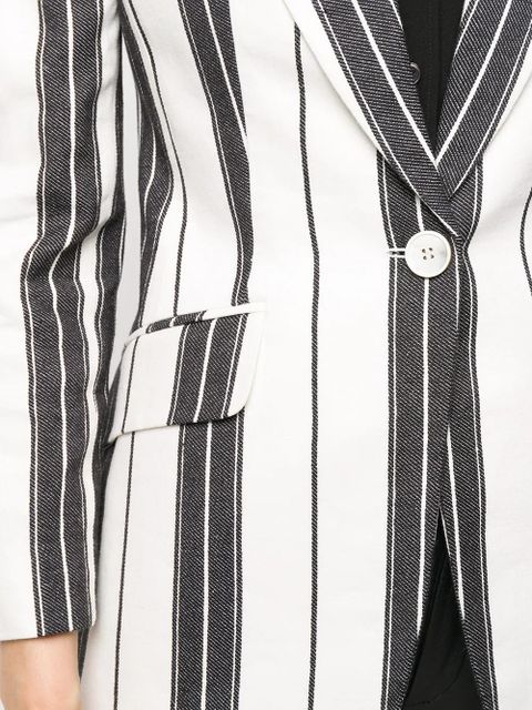 Alexander McQueen striped single-breasted blazer - White