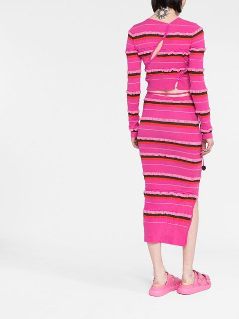 Jacquemus La jupe maille Concha midi skirt - Pink