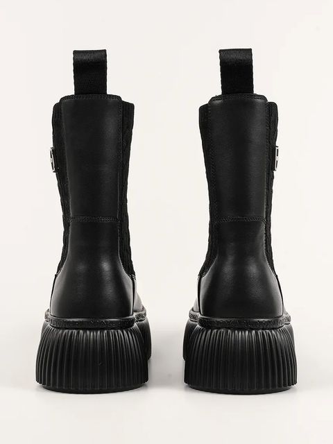 Karl Lagerfeld botki skórzane KREEPER LO damskie kolor czarny na platformie KL42365 - zdjęcie produktu nr 2