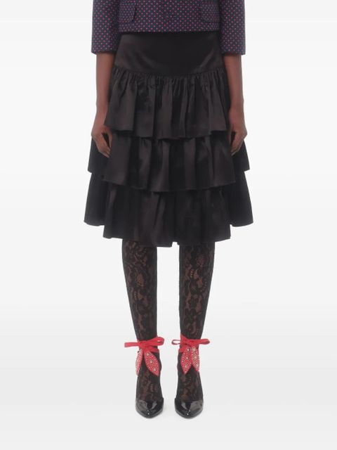 Valentino Garavani ruffled midi skirt - Black