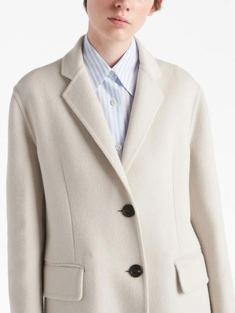Prada single-breasted cashgora coat - White - zdjęcie produktu nr 2