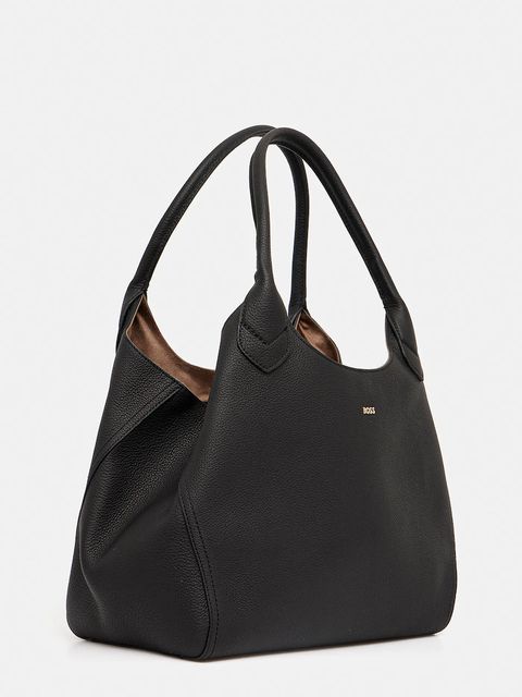 BOSS torebka skórzana kolor czarny 50547732