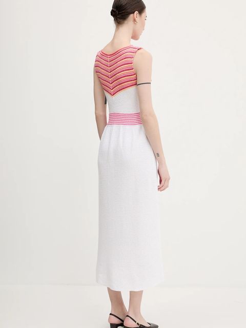 United Colors of Benetton sukienka kolor różowy maxi rozkloszowana 1194EV02A