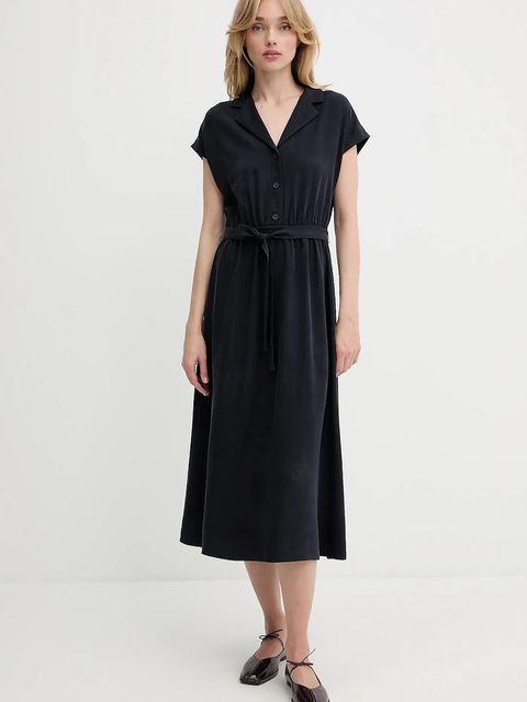 Marc O'Polo sukienka kolor granatowy midi rozkloszowana 5000006770 - zdjęcie produktu nr 2