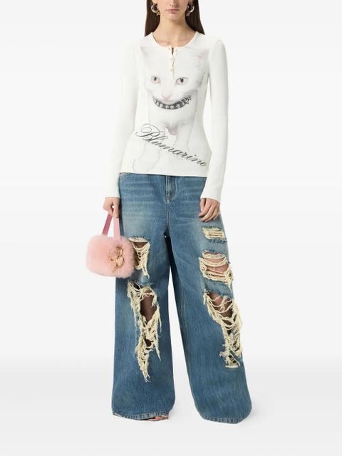 Blumarine printed jersey T-shirt - White - zdjęcie produktu nr 2