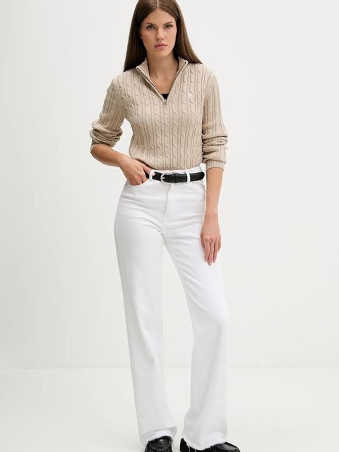 Guess Jeans sweter bawełniany damski kolor beżowy W5BR13 Z3HM1 - zdjęcie produktu nr 2