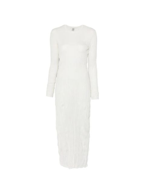 TOTEME crinkled long-sleeves maxi dress - White - zdjęcie produktu nr 1
