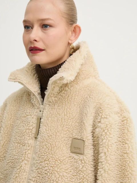 Rains kurtka Kofu Fleece Jacket T2 kolor beżowy przejściowa 19940-24