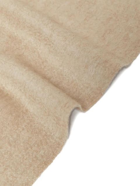 Max Mara embroidered-logo fringed scarf - Neutrals