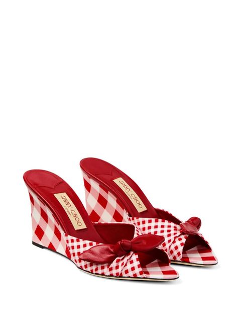 Jimmy Choo bow gingham sandals - Red - zdjęcie produktu nr 2