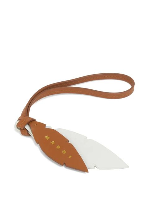 Marni feather leather charm - Brown
