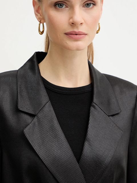 Guess marynarka JEMMA kolor czarny dwurzędowa wzorzysta W5BN83 WH9B0