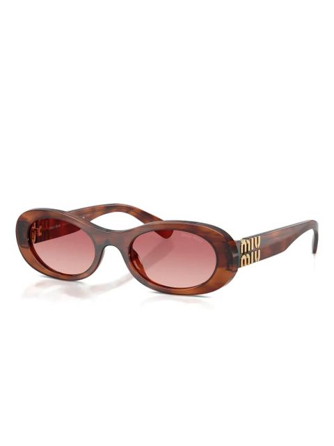 Miu Miu Eyewear tortoiseshell-pattern oval-frame sunglasses - Brown