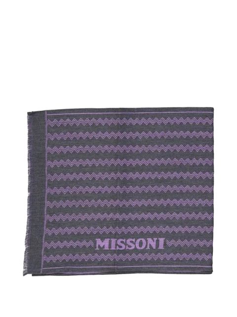 Missoni zigzag-pattern wool scarf - Grey - zdjęcie produktu nr 1