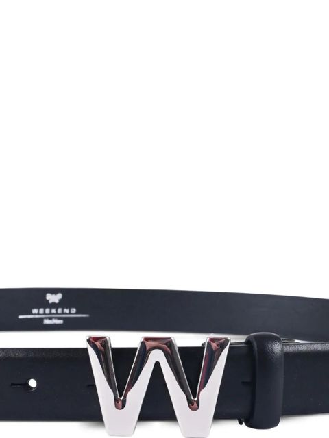 Weekend Max Mara logo-buckle leather belt - Black