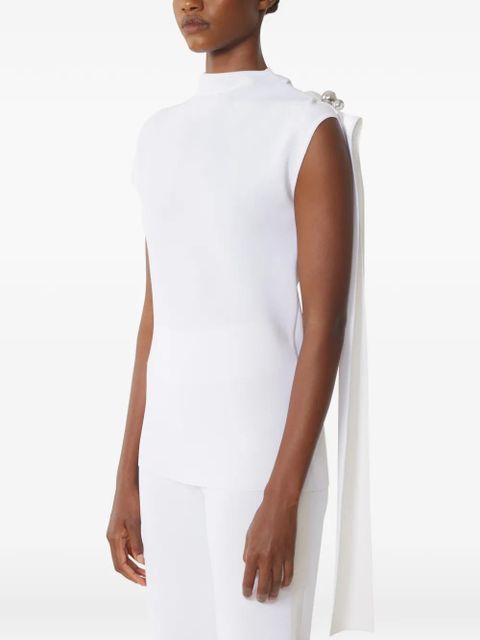 Lanvin sleeveless button-embellished blouse - White