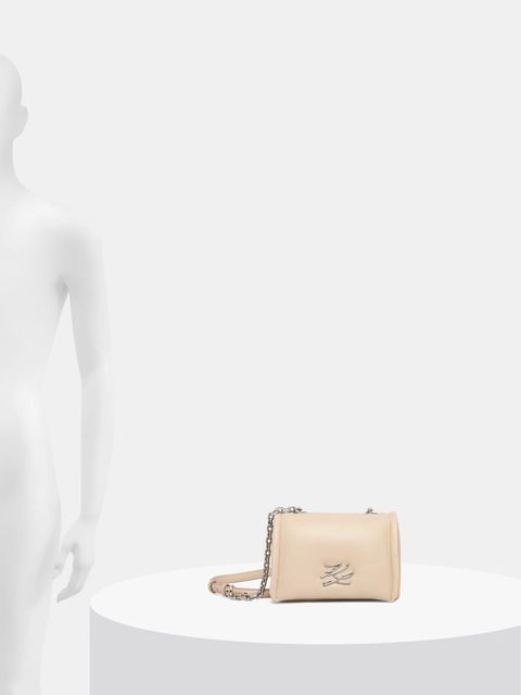 Karl Lagerfeld torebka skórzana kolor beżowy A1W30175
