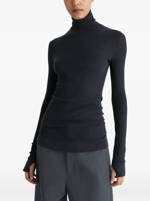 LEMAIRE ribbed high-neck top - Black