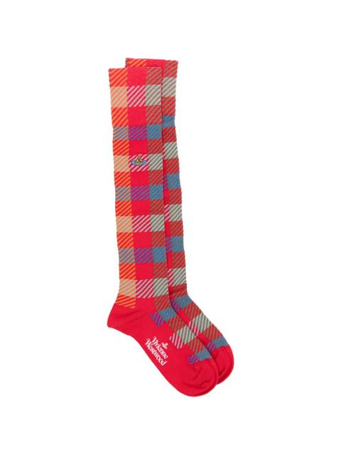 Vivienne Westwood checked socks - Red - zdjęcie produktu nr 1