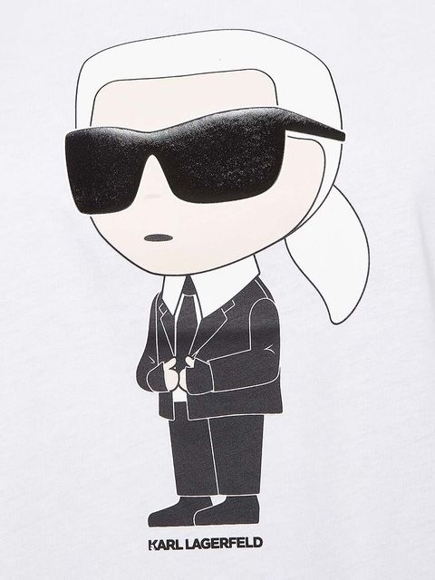 Karl Lagerfeld t-shirt bawełniany kolor biały