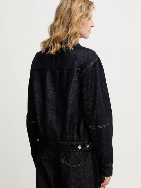 Tommy Hilfiger kurtka jeansowa kolor granatowy przejściowa WW0WW49523