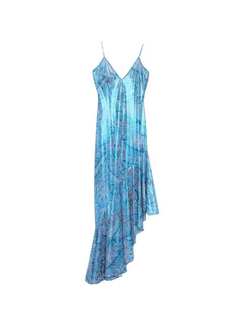 ETRO paisley ruffled midi dress - Blue - zdjęcie produktu nr 1
