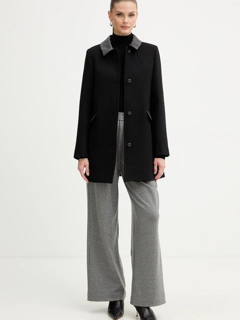 Morgan płaszcz z dodatkiem wełny kolor czarny GBALI - zdjęcie produktu nr 2