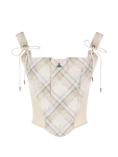 Vivienne Westwood check-print distressed top - Neutrals - zdjęcie produktu nr 1