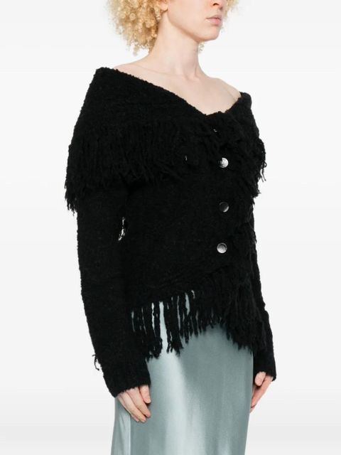 Cult Gaia Michelle fringe-trimmed cardigan - Black - zdjęcie produktu nr 2