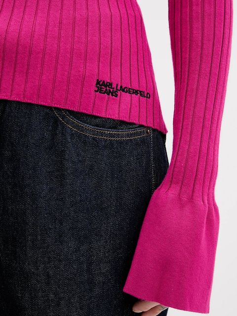 Karl Lagerfeld Jeans longsleeve kolor różowy B1W18026
