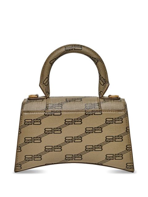 Balenciaga XS Hourglass monogram top-handle bag - Brown