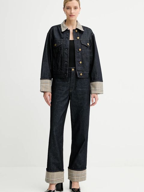 Rag & Bone kurtka jeansowa kolor czarny przejściowa oversize RJ1025FORMR