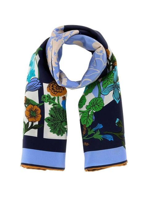 Ferragamo Pegaso floral scarf - Blue - zdjęcie produktu nr 1