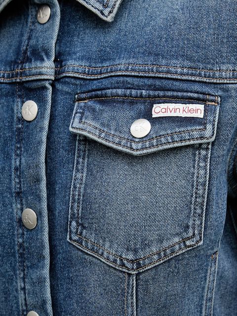 Calvin Klein Jeans sukienka jeansowa kolor niebieski mini dopasowana LV047D774G