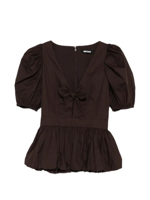 ROTATE BIRGER CHRISTENSEN puff-sleeve top - Brown - zdjęcie produktu nr 1