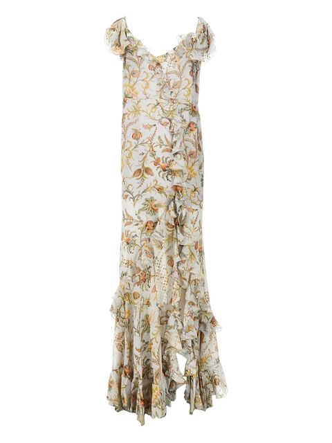 ETRO ruffled floral maxi dress - Grey - zdjęcie produktu nr 1