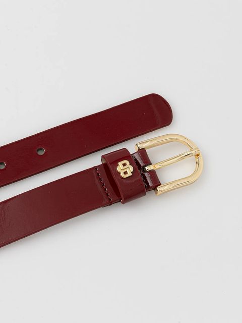 BOSS pasek skórzany damski kolor bordowy 50553385 - zdjęcie produktu nr 2