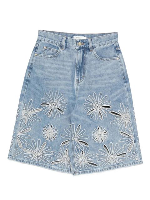 SANDRO floral-embroidered shorts - Blue - zdjęcie produktu nr 1